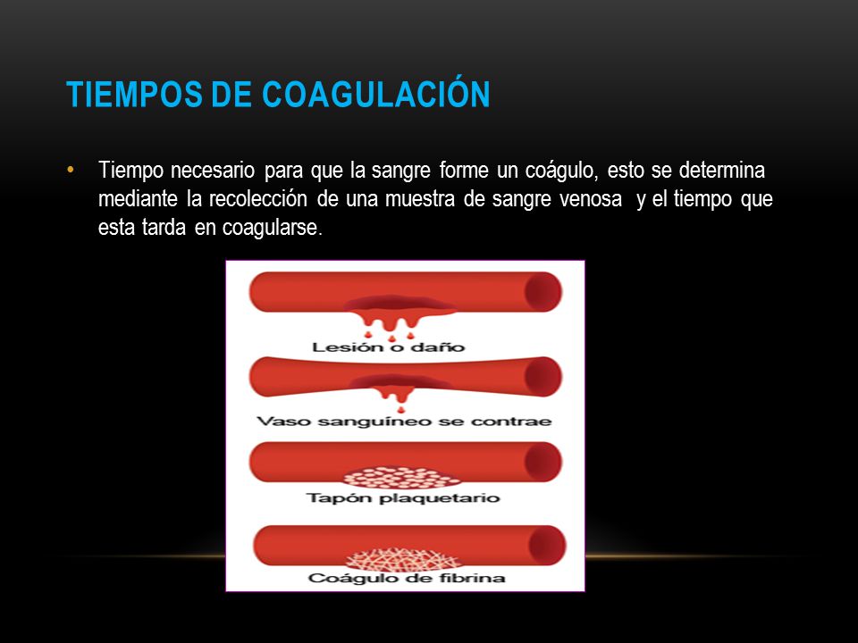 Tiempos normales de coagulacion sanguinea Tiempos normales de coagulacion sanguinea